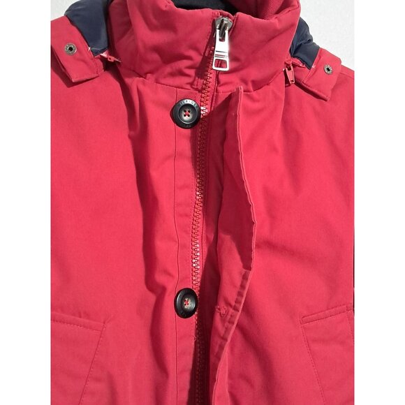 Tommy Hilfiger Mens Red Hooded Bomber Jacket Size S Quilted Insulated Water-Resi - Picture 4 of 16